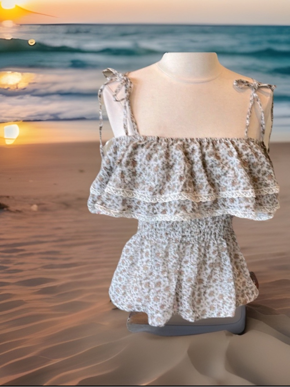Ruffle Lace Tank Spaghetti Strap - Picture 6 of 13